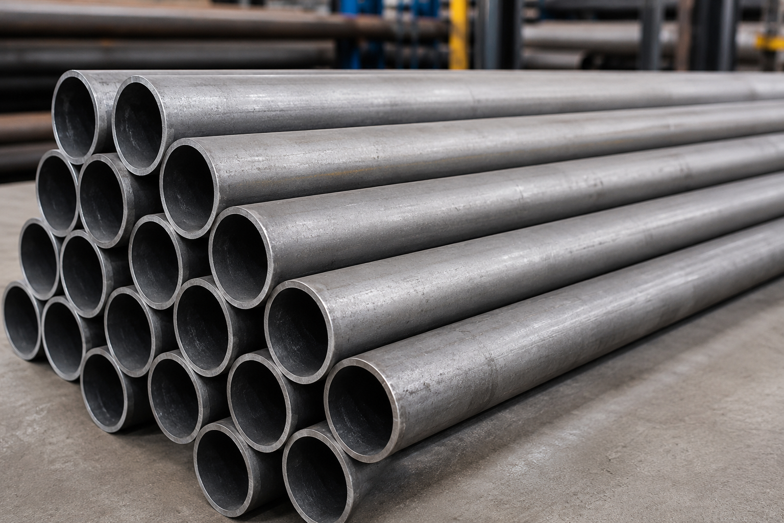 Steel welding work for welded pipes